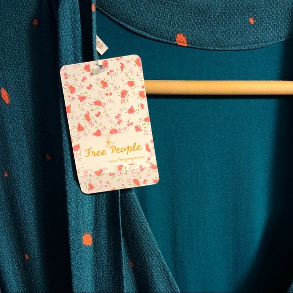 Free People Abbie Printed Green Mini Dress * NWT * - Picture 8 of 8